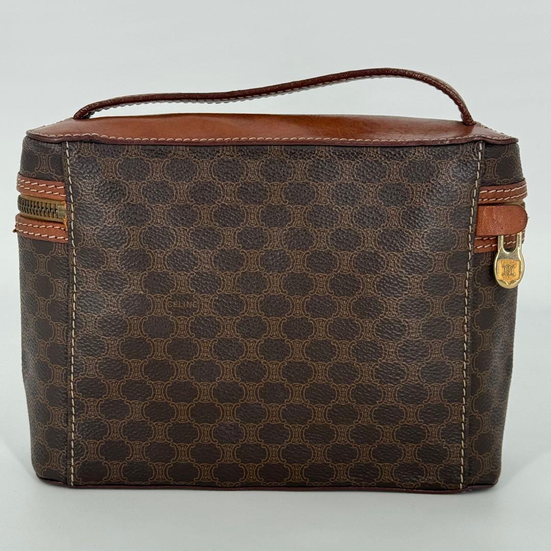 CELINE セリーヌ バニティバッグ マカダム柄 トリオンフ PVC ブラウン