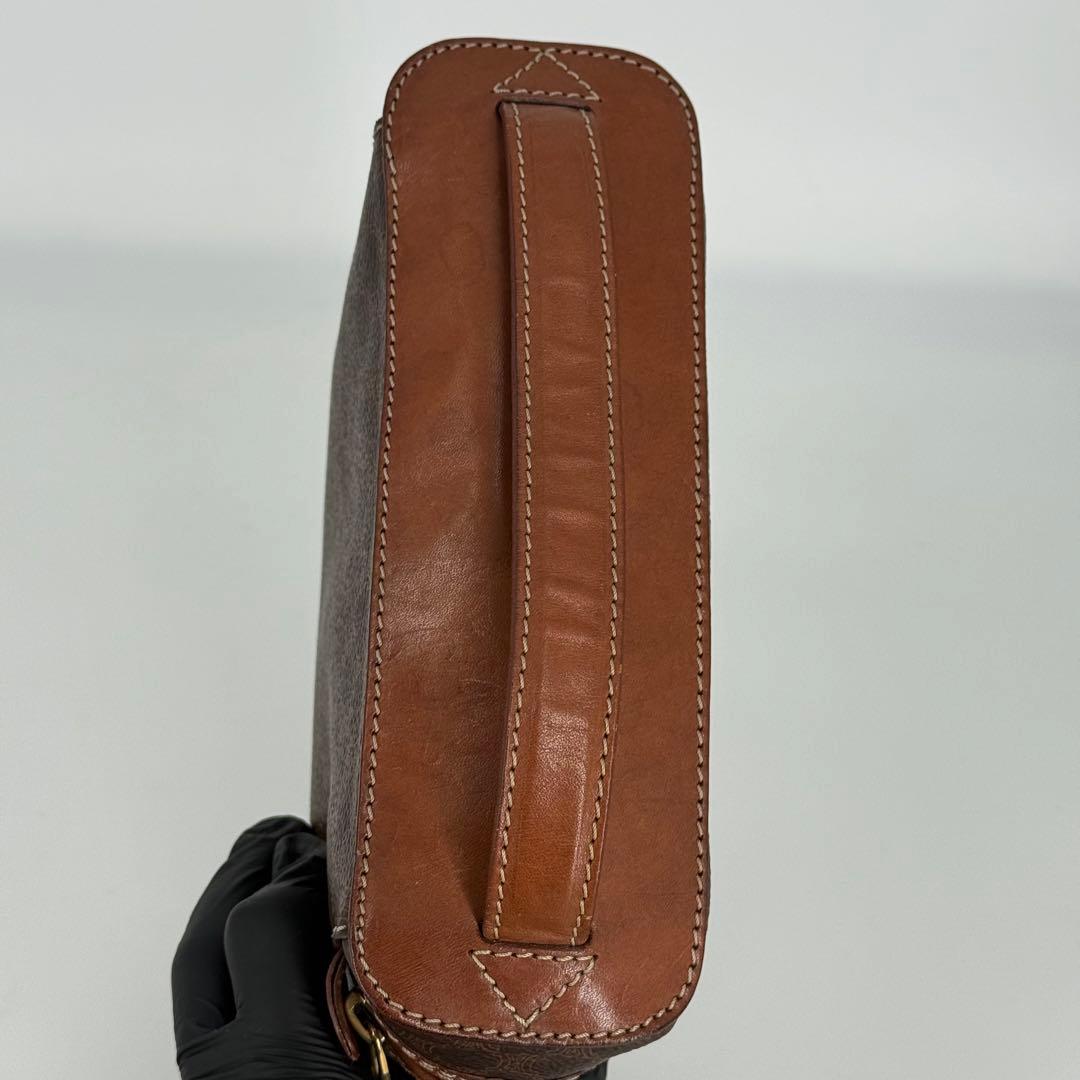 CELINE セリーヌ バニティバッグ マカダム柄 トリオンフ PVC ブラウン