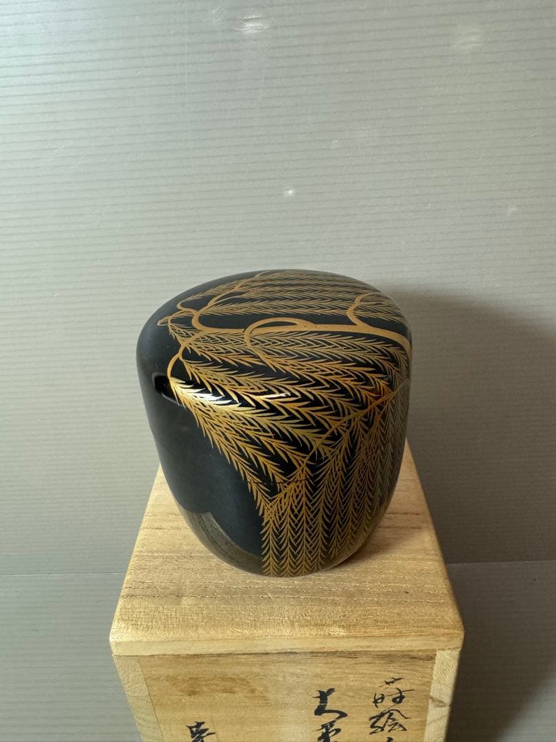 2882 【茶道具】柳蒔絵 棗 未使用