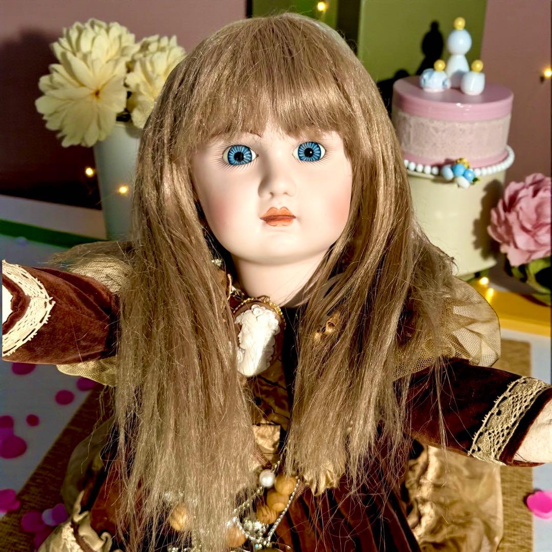 ビスクドール ジュモー フランス プリンセスドレス シェルカメオ