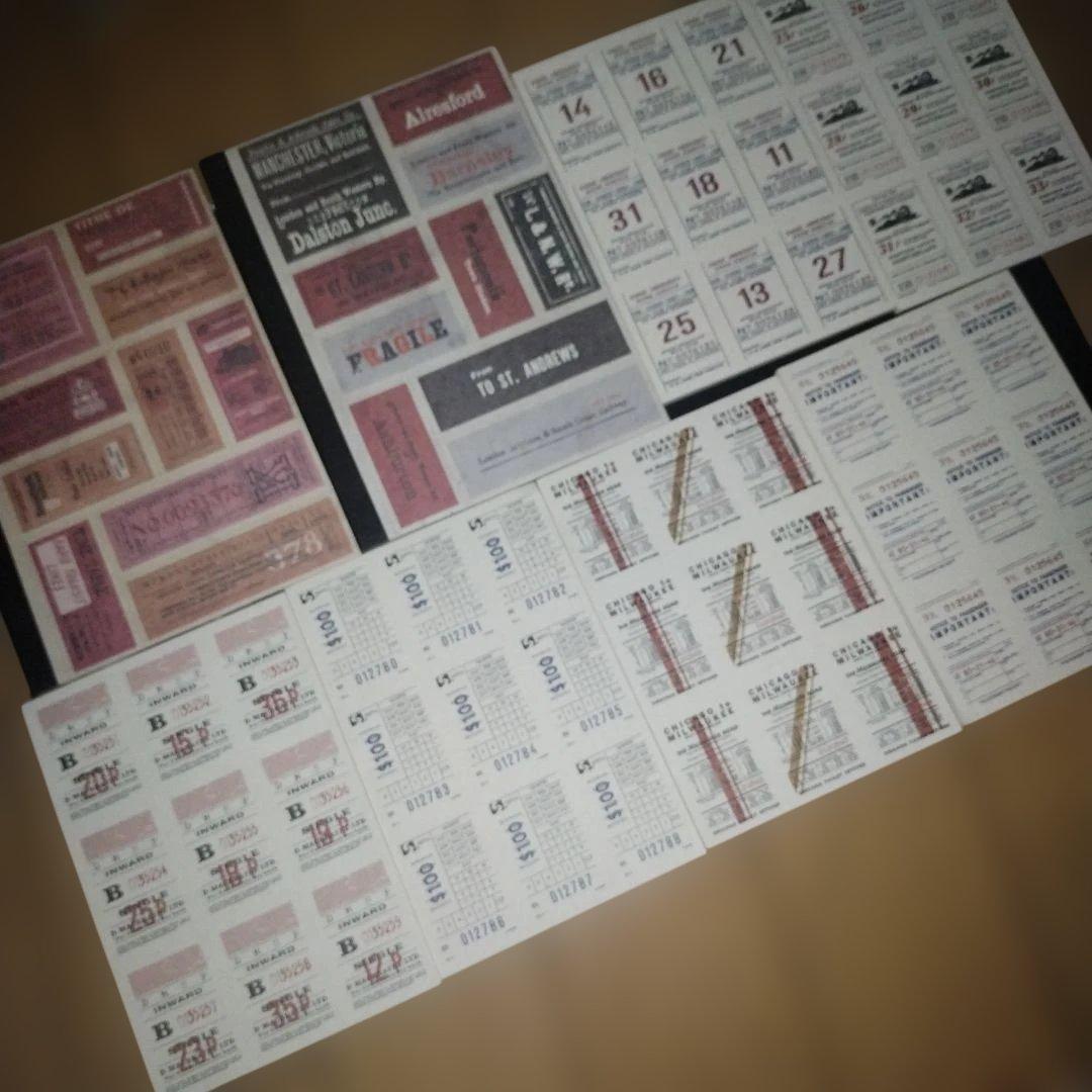 一部使用済み】チケット風コラージュ素材 まとめ売り 一部使用済