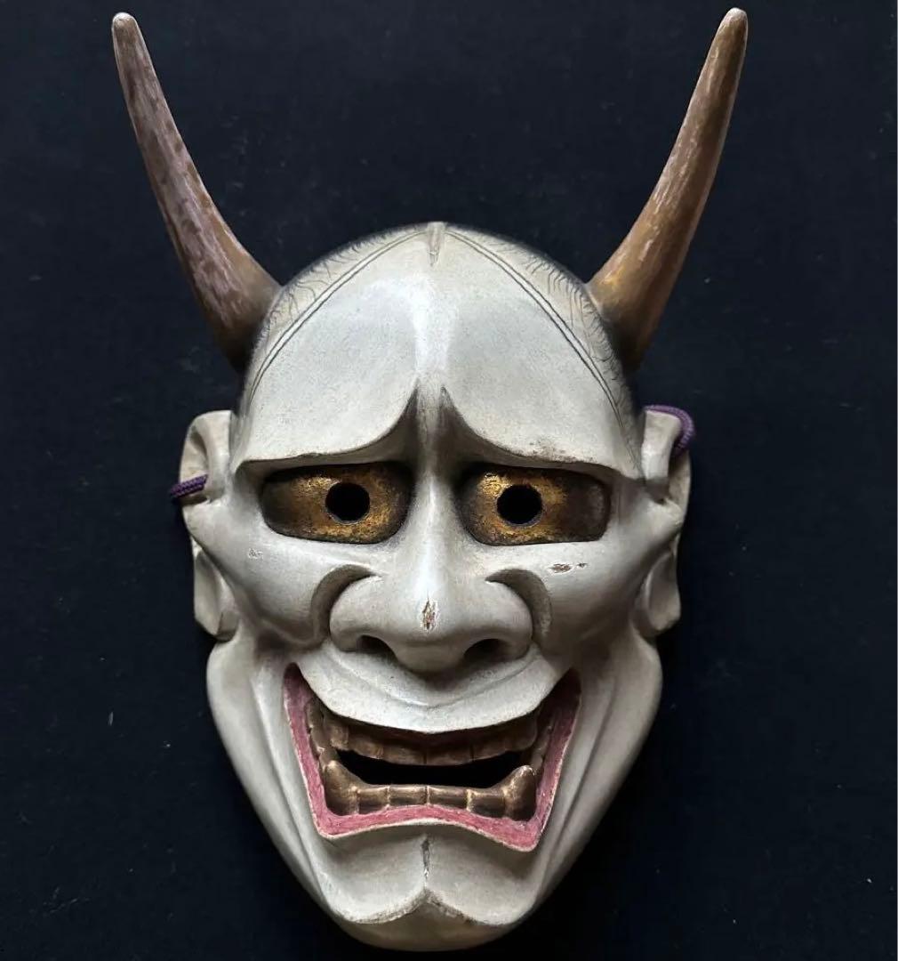 能面 般若 白 般若面 お面 能面 般若 壁掛け 魔除け 壁飾り 和風