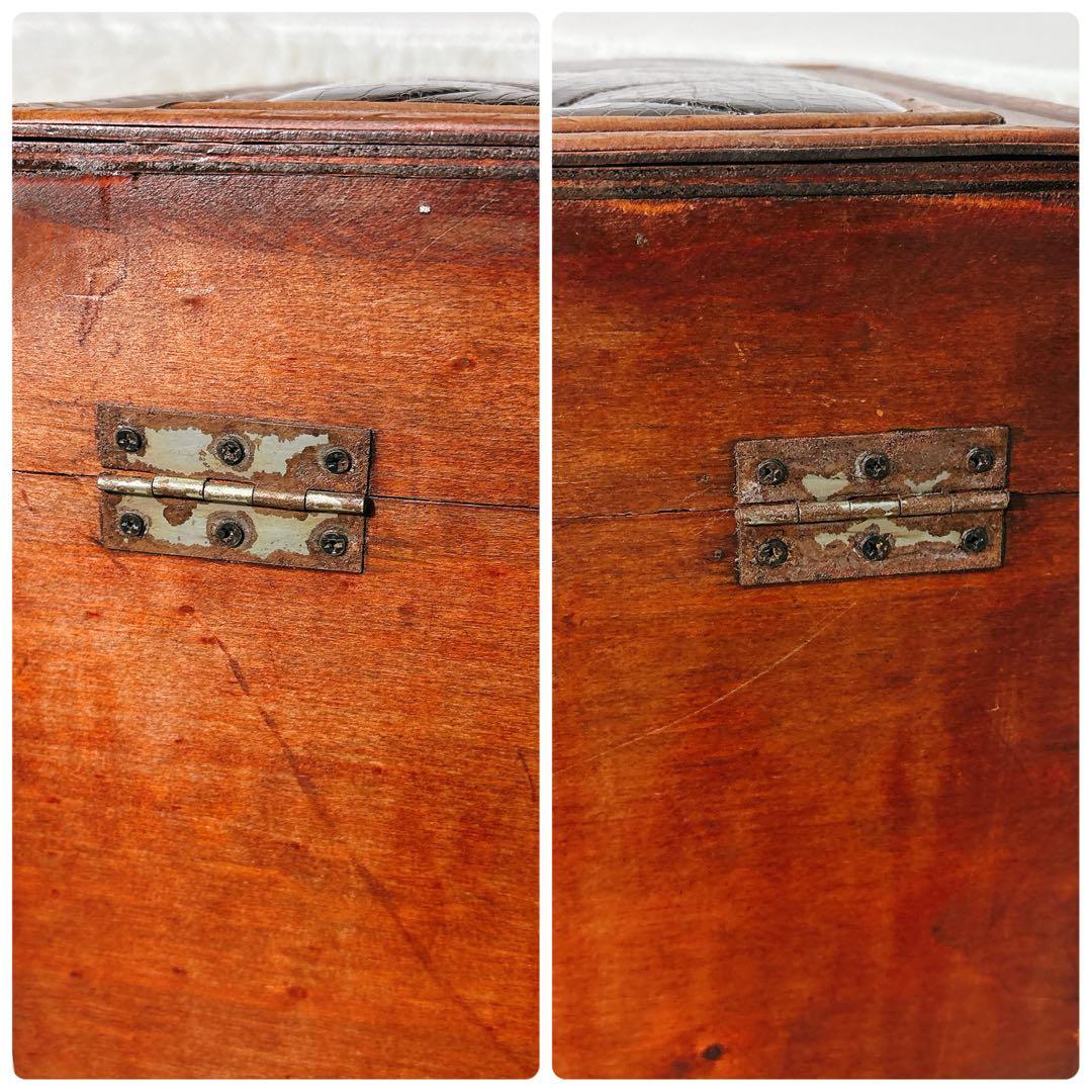 ✨送料無料✨ アンティーク スツールボックス 収納ボックス クロコ型