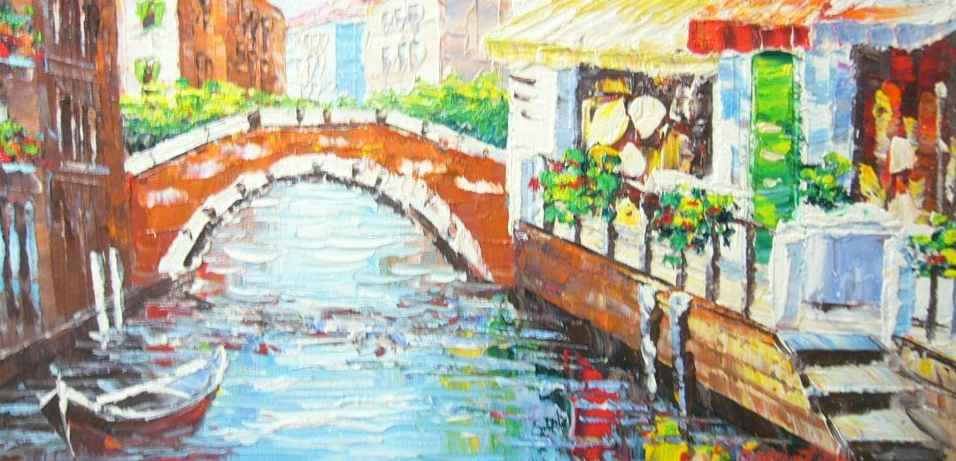 絵画 油絵 作者不詳 肉筆油絵 ヨーロッパの風景 肉筆油絵 油絵 作者