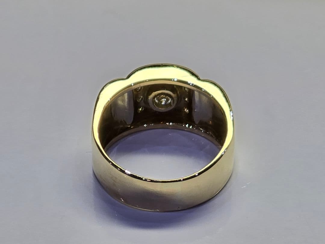 森稀少品 ダイヤ0.20/0.12 K18 7.8g 16号 リング