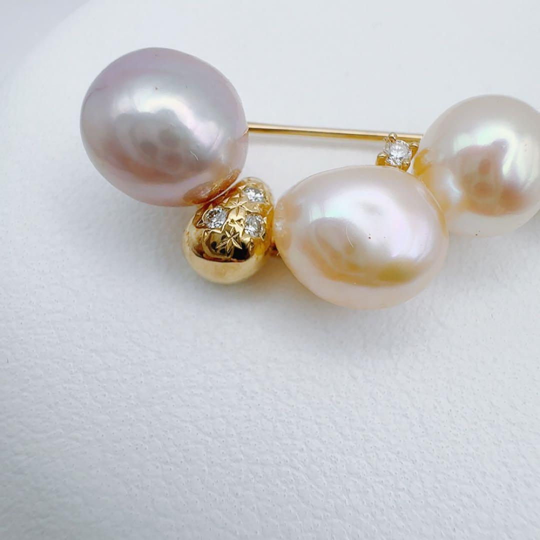 田崎真珠 白蝶バロックパールブローチk18