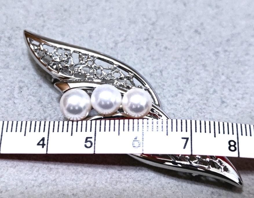 TASAKI 田崎真珠 パール×SILVER ブローチ 40190