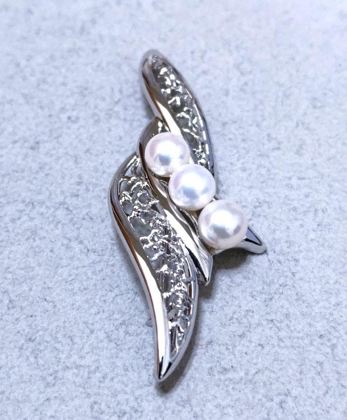 TASAKI 田崎真珠 パール×SILVER ブローチ 40190