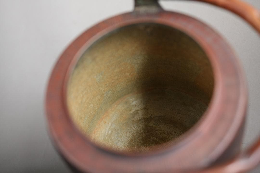 希少 槌目加工、打ち出し紋様入り銅製ヤカン 茶道 薬缶 やかん 美術品