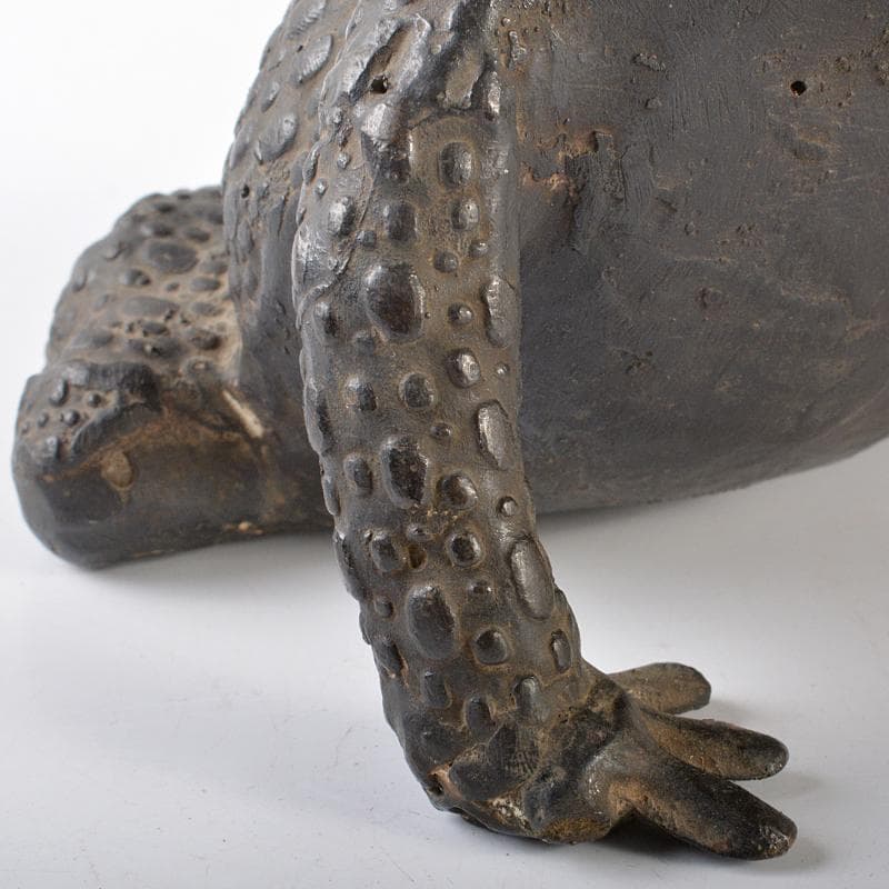 中国　古銅宣徳銅　蛙　置物　約1.9㎏　F　R6555