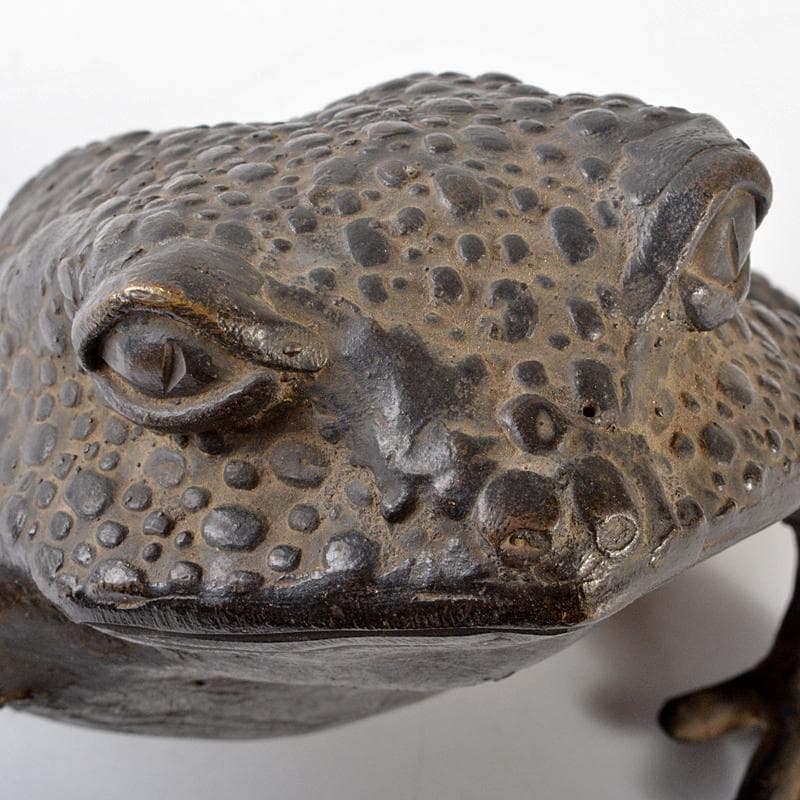 中国 古銅宣徳銅 蛙 置物 約1.9㎏ F R6555