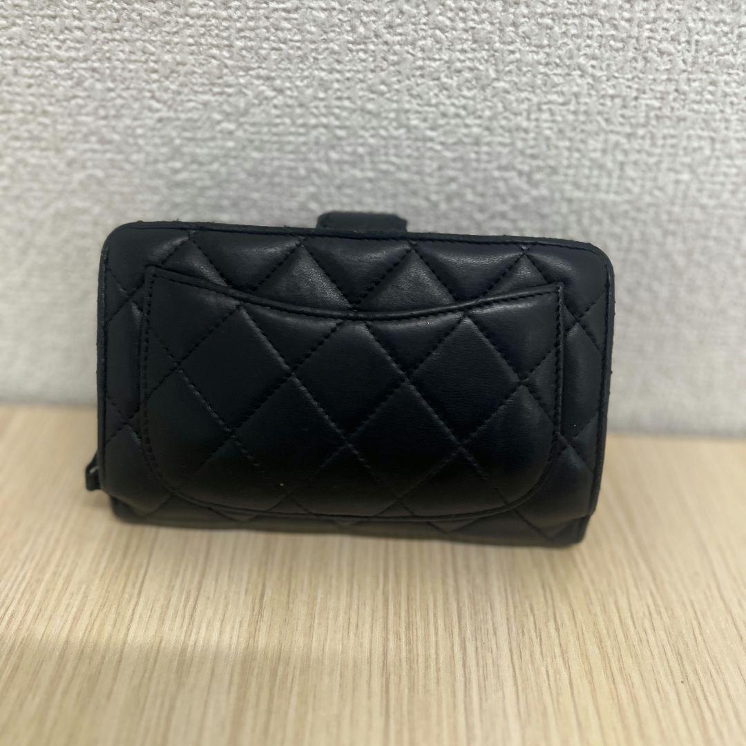 CHANEL ブラック キルティング 二つ折り財布