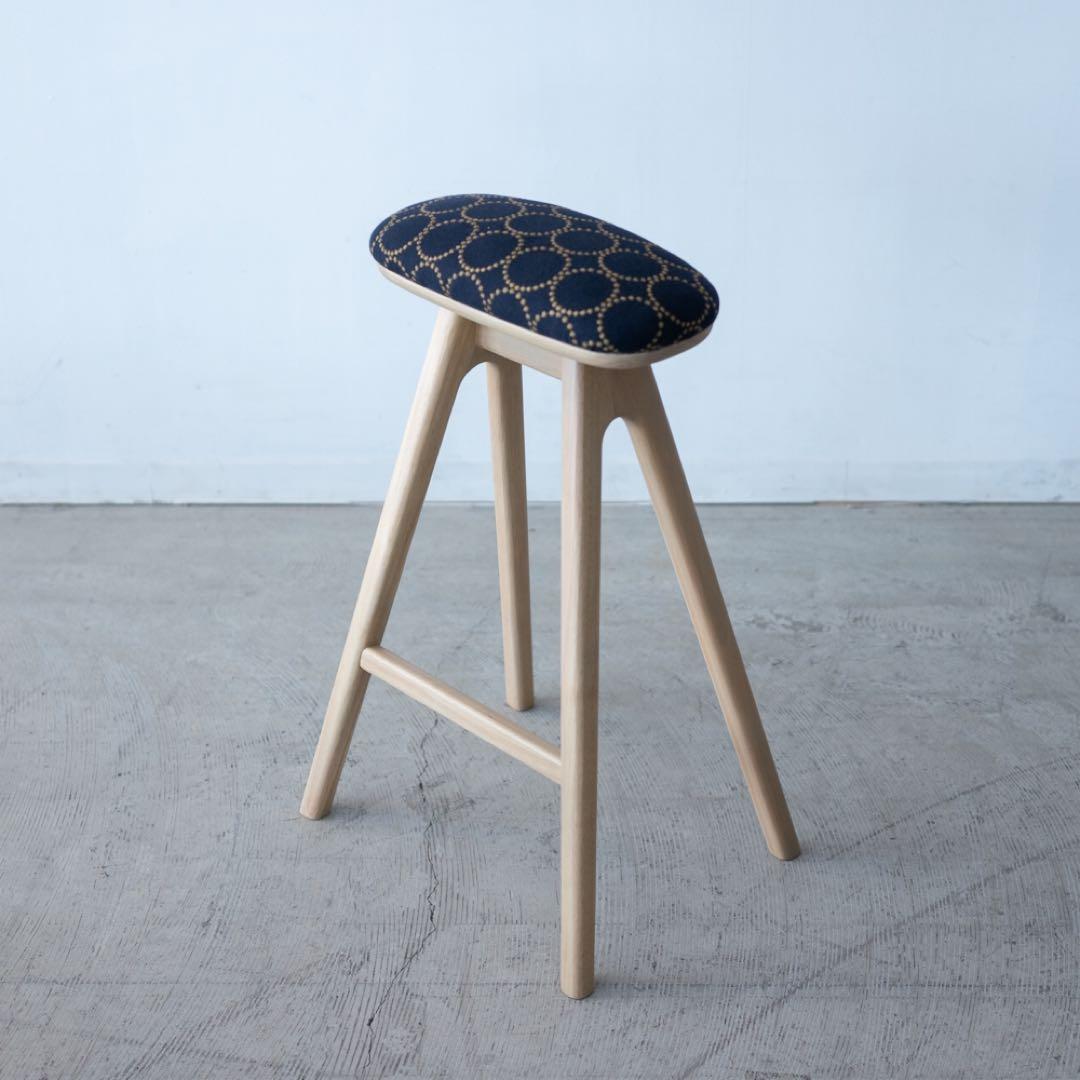 キッチンスツールNA H630＋ミナ ペルホネン タンバリン ネイビー