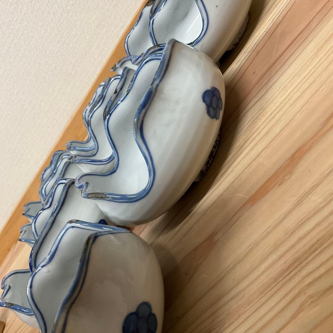 古染付 山水図膾向付 10客揃え