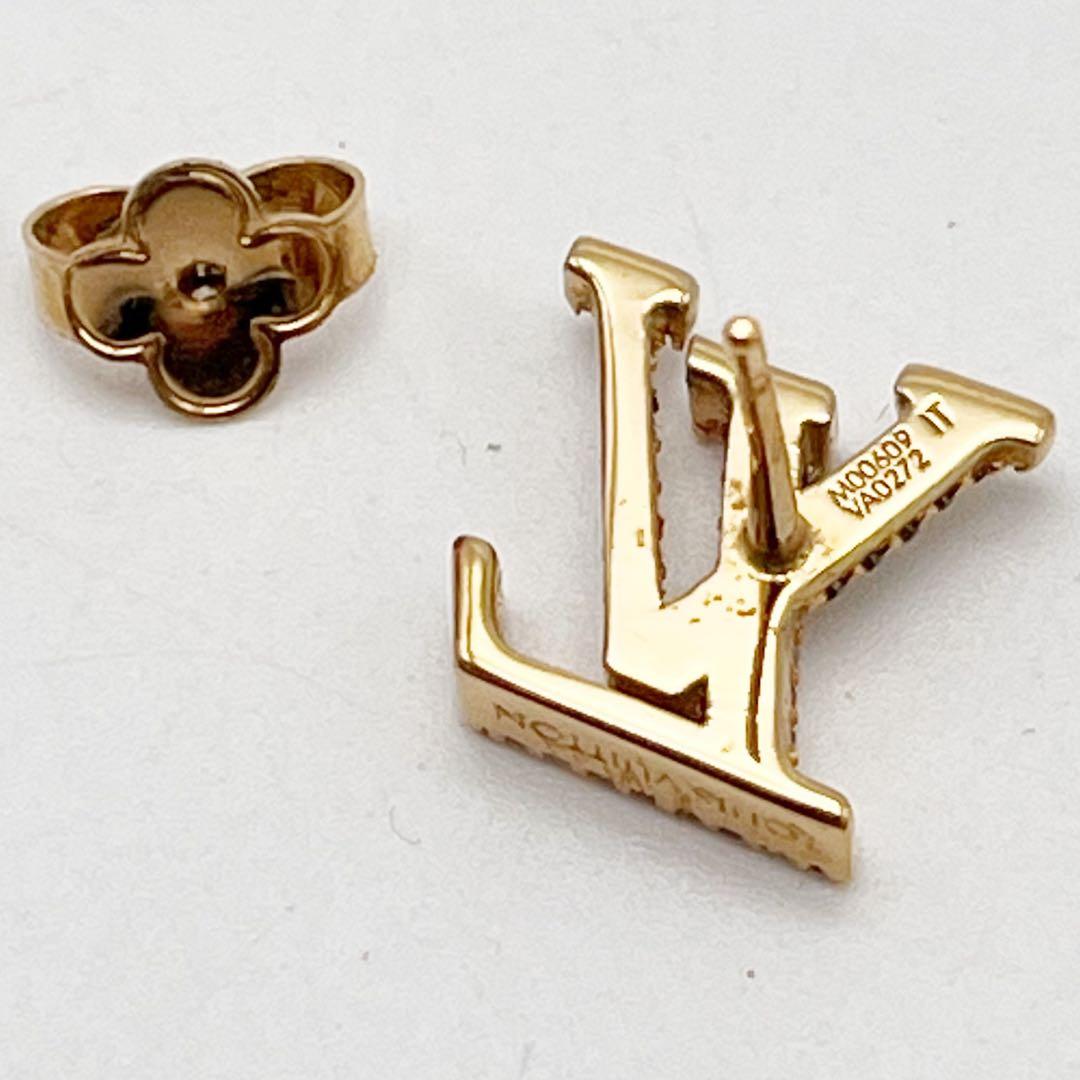 ルイヴィトン ピアス LV アイコニック ストラス メタル ゴールドカラー
