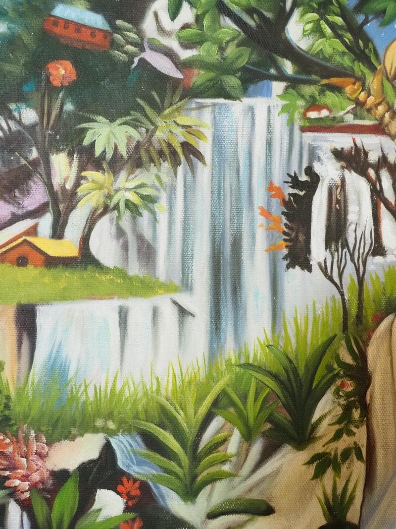 人物画　油絵　横尾忠則　悠久の愛　F8号　額付き　手描き　肉筆