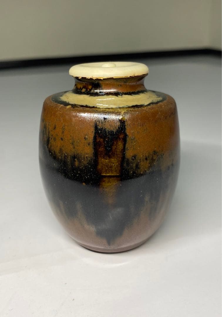 【茶道具】彰一造　高取茶入（共箱）