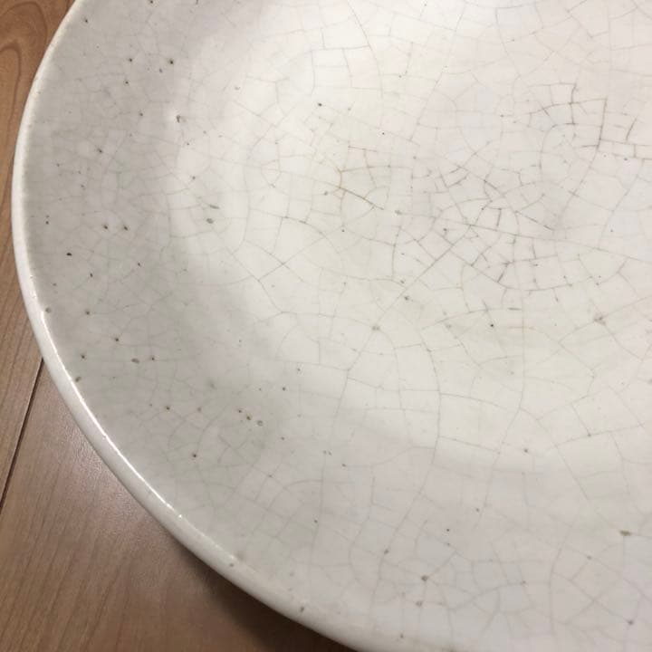 古美術品◼️蔵から出て来た、白い釉薬が美しい超特大サイズのお皿、花道具、茶道具