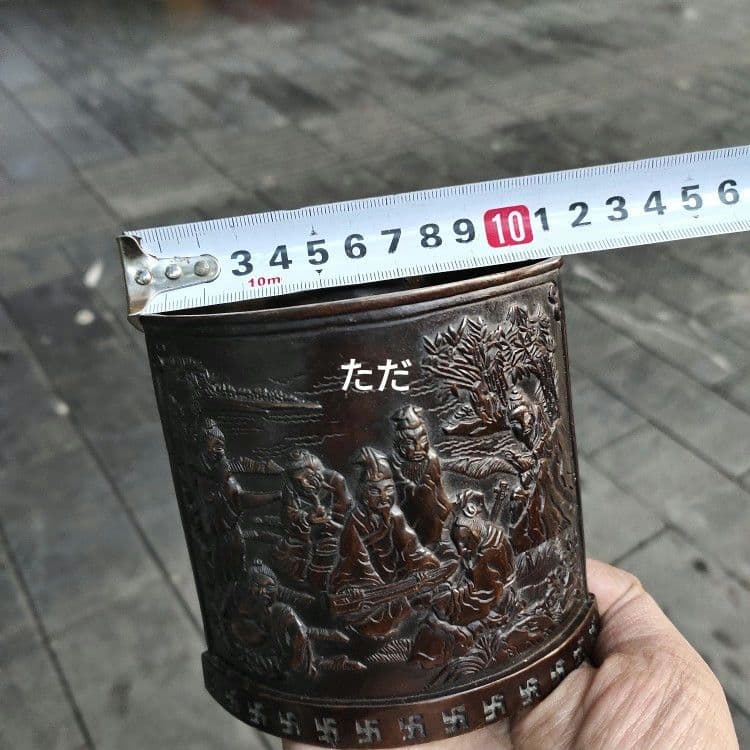 銅器 筆箱 弧筆箱 書道具 文房具 現代工芸品 美術品 置物