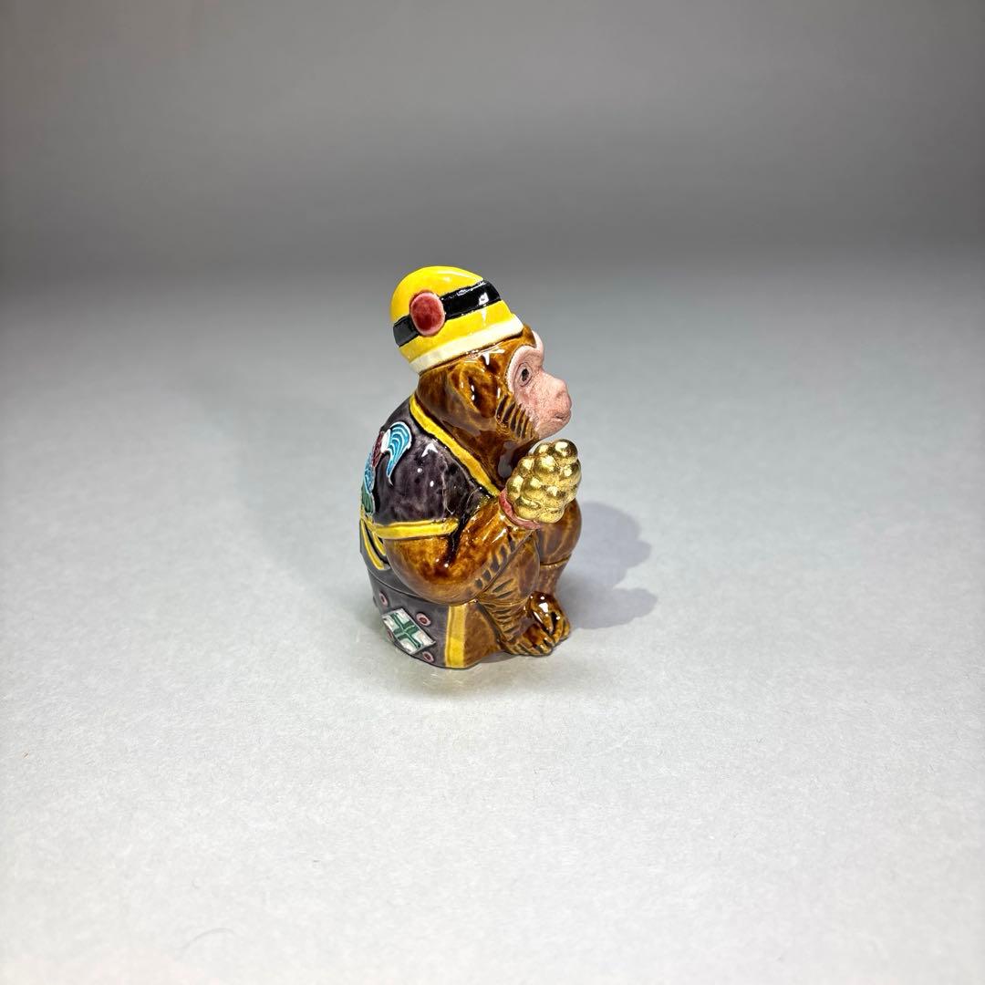 新品)中村翠嵐 交趾焼香合 申(三番叟) (共箱)