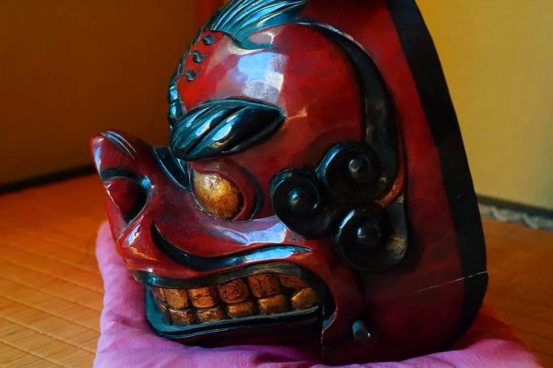 時代物 【一尺 獅子頭 ①】 木彫 獅子舞 民藝 骨董品 古道具 - メルカリ