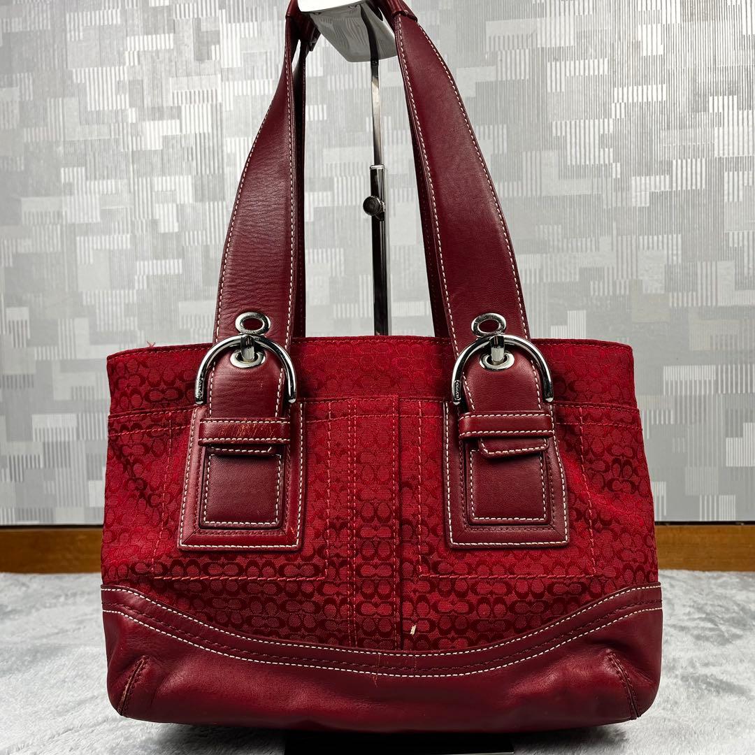 COACH コーチ ハンドバッグ シグネチャー レッド 赤