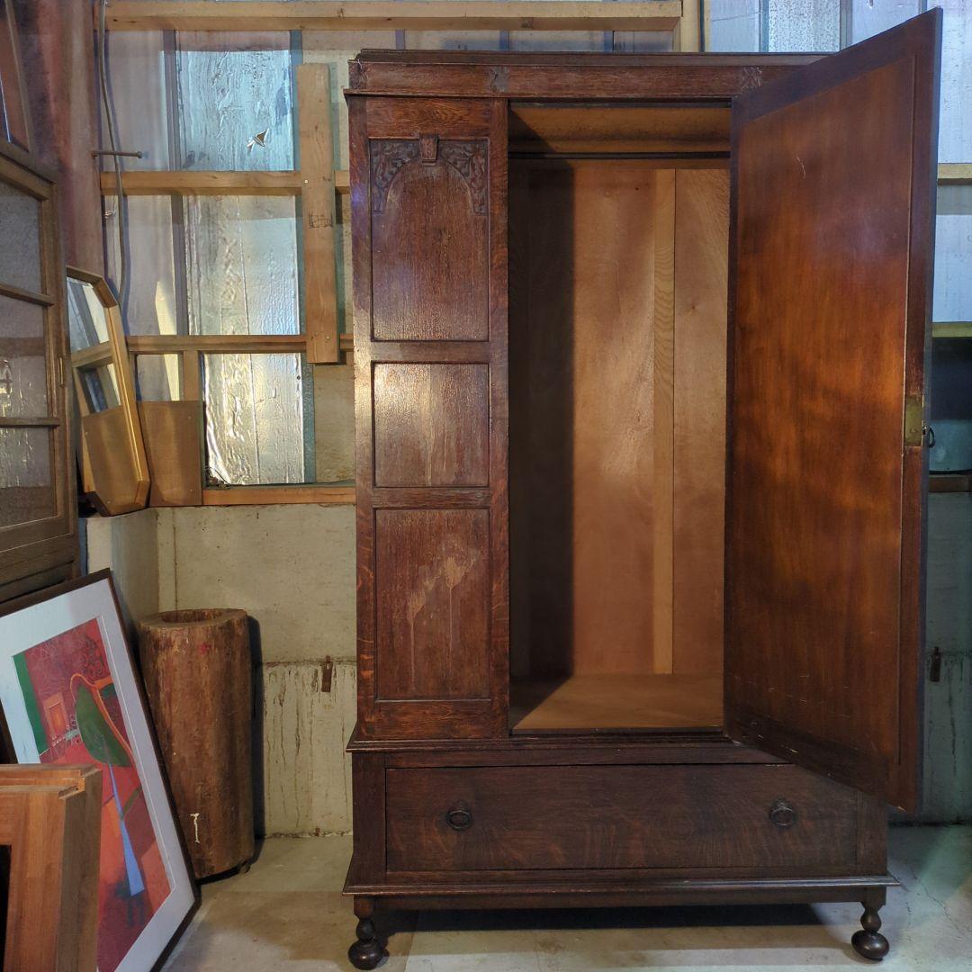 英国アンティーク◇オーバル姿見付きワードローブ イギリス ビンテージ家具