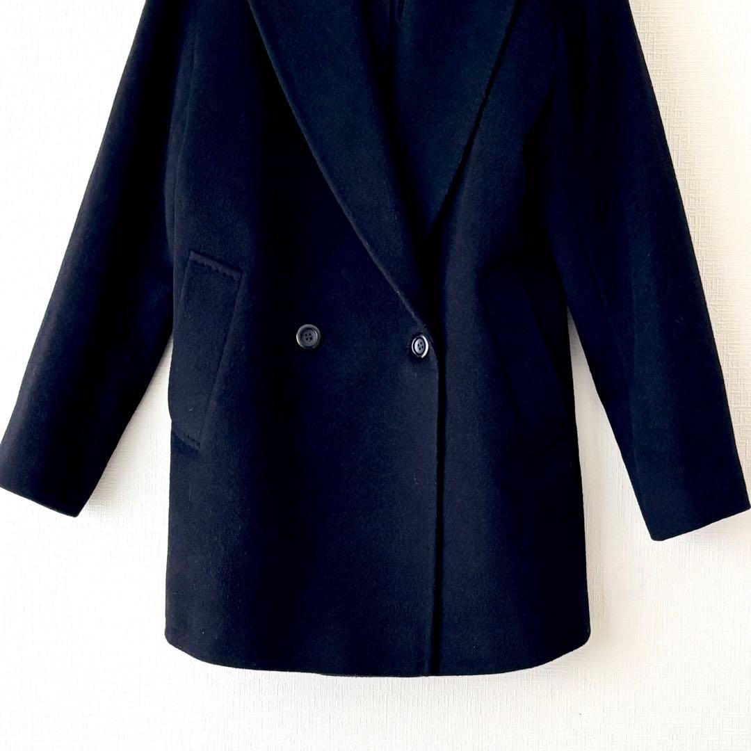 23区】ウールアンゴラビーバーショートコート チェスターコート 38 黒