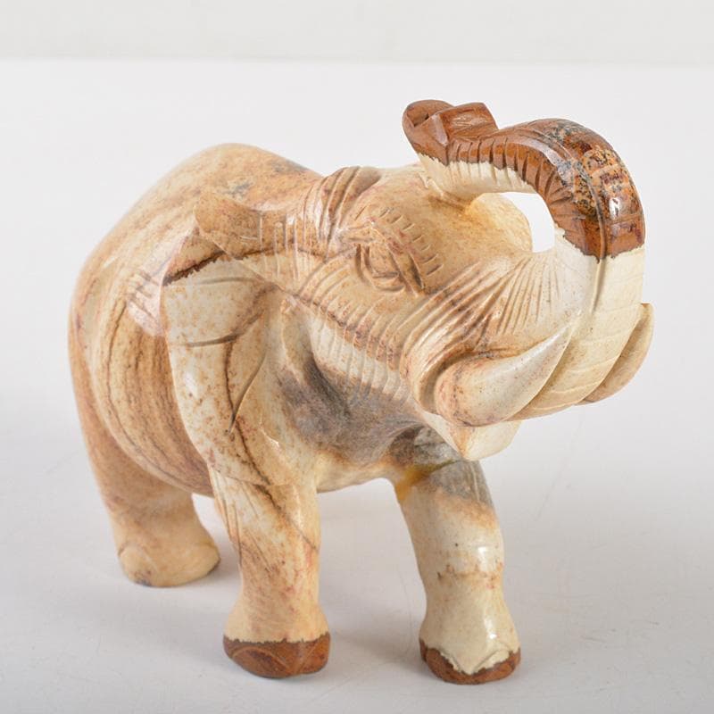 天然石 細密彫刻 象 置物 約411g 桐箱付 C R7273 - メルカリ