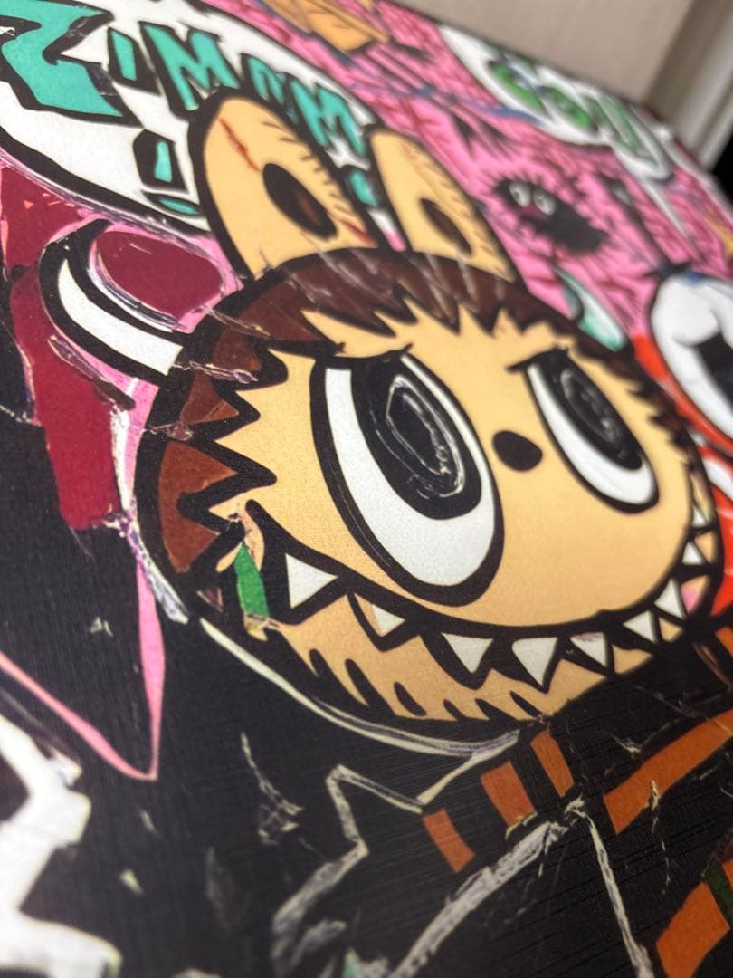 ①ラブブ アート ポップアート キャラクター印刷キャンバス 絵画 ピンク