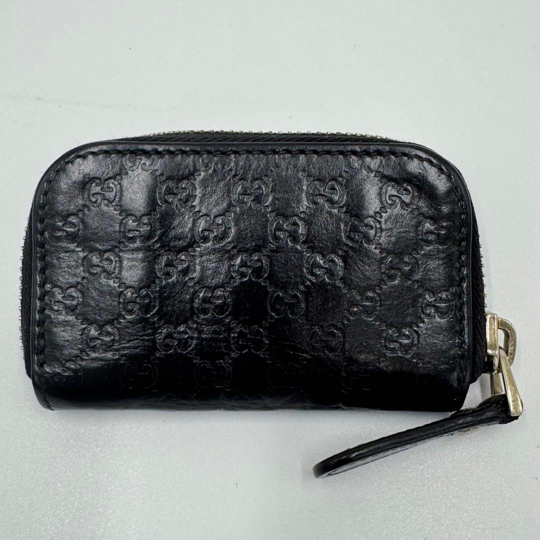 GUCCI グッチ マイクロシマ レザー ラウンドジップ ケース 男女兼用