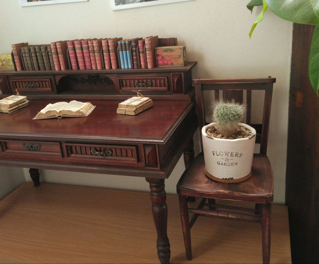 一点もの】 高級 木製 西洋アンティーク ミニデスク 引き出し付