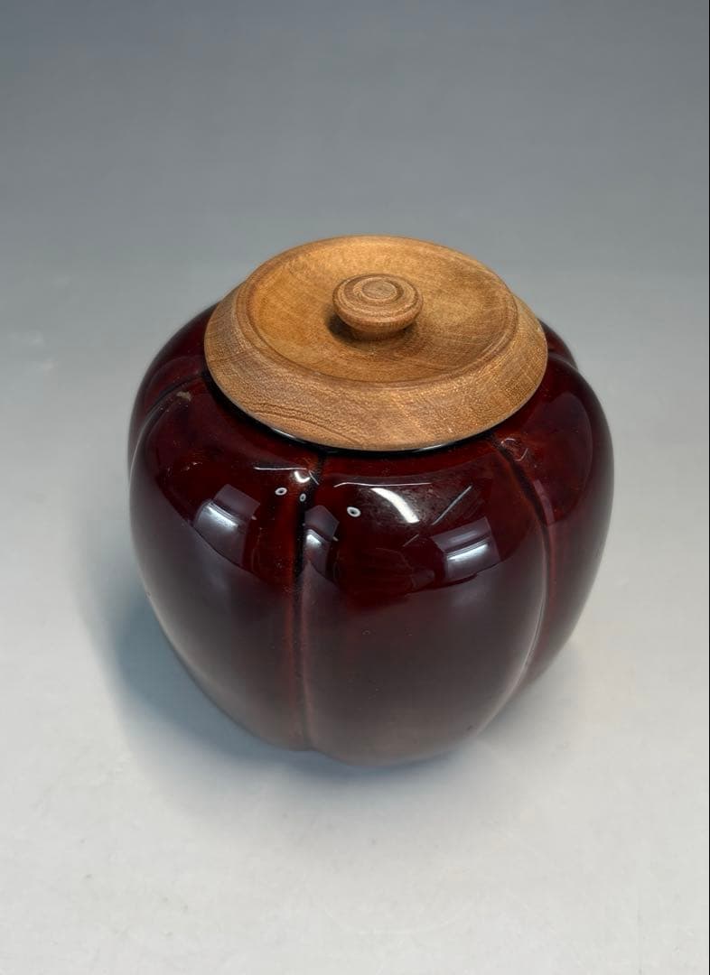 中古品】茶道具 中村宗悦造 阿古陀茶入（共箱）