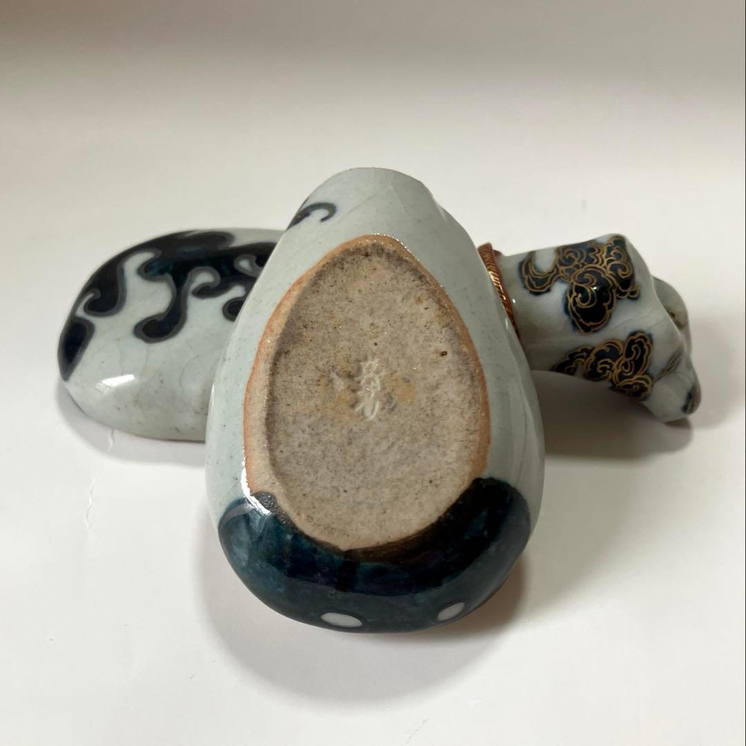 茶道具】宮川香齋作 真葛焼 琵琶袋形香合 色絵金銀彩 真葛印