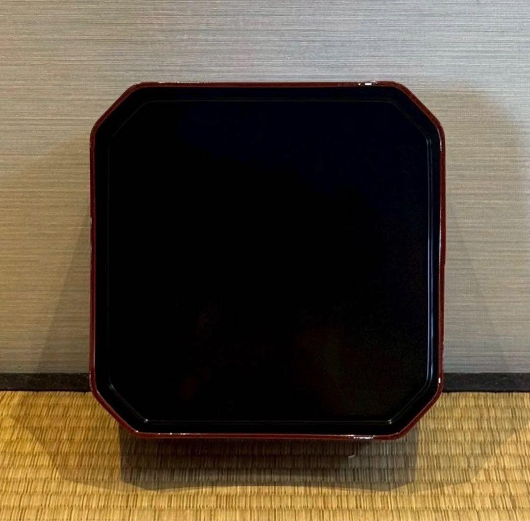 塗師 堅地屋清兵衛 作 冷泉好朱絵 縁高5重 2組 計10点 茶懐石道具 弁当箱