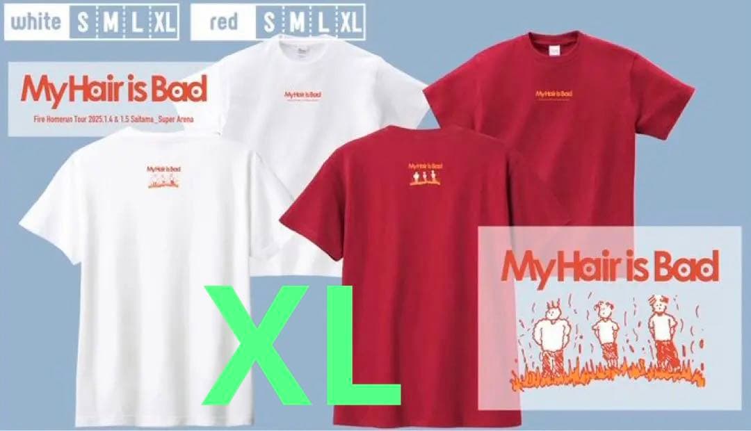 両日売切】マイヘア XL 限定Tシャツ 赤