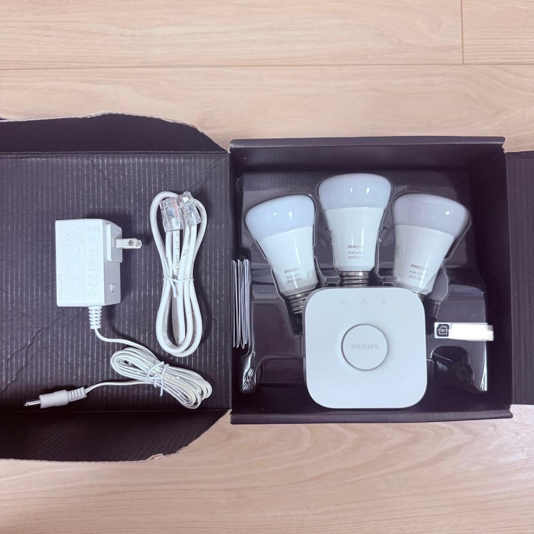 フィリップスヒュー Philips Hue フルカラー LED 電球3個セット