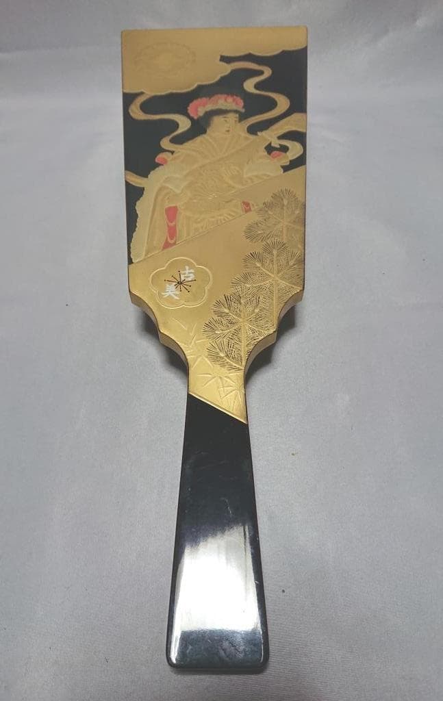 旧家蔵出し 羽子板 豪華蒔絵「天女の羽衣」木箱入り