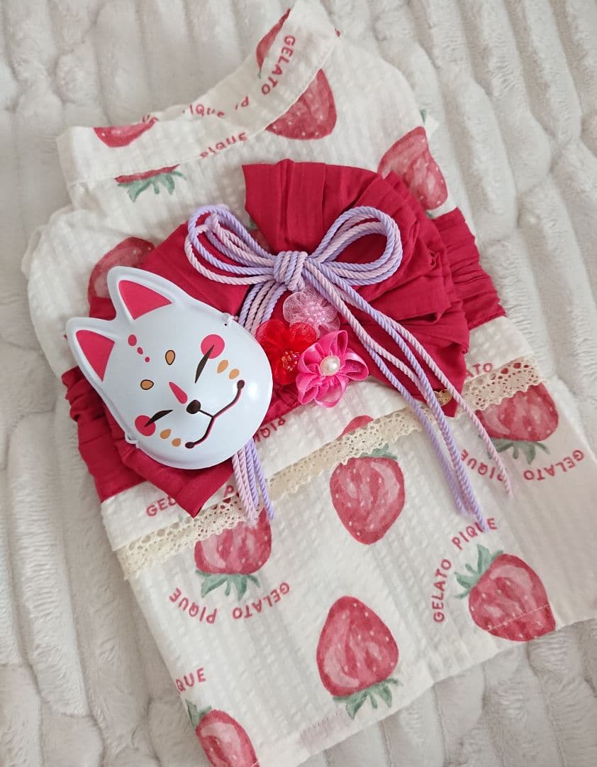 ジェラピケ 浴衣 苺 くま CAT&DOG リメイク済 2着セット 犬 猫 撮影