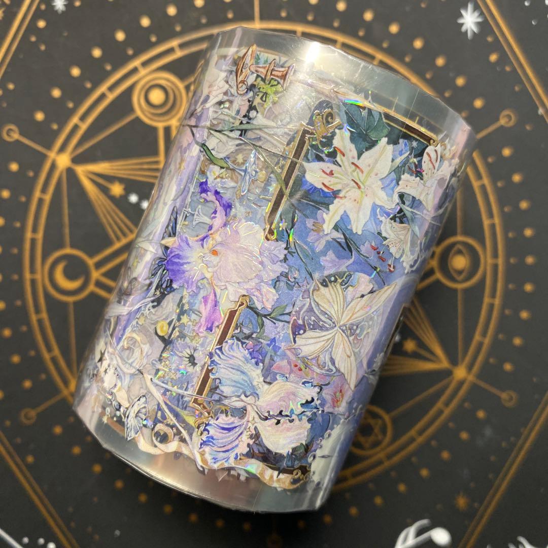 C1】海外 10m巻 貝殻光マスキングテープ 人物系/背景系/装飾系