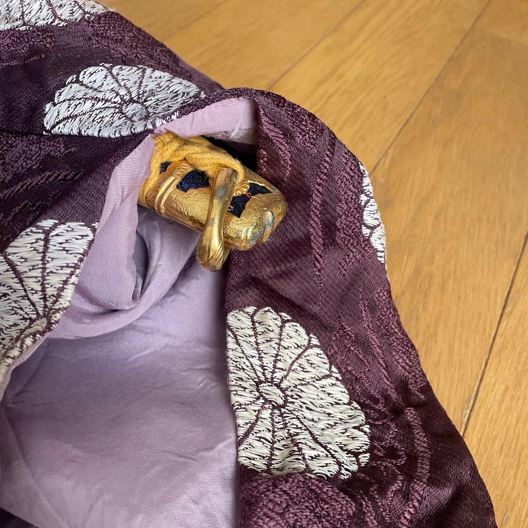 日本刀 模造刀　木瓜形鍔　蒔絵塗風鞘　陣太刀　収納袋　飾り台付き