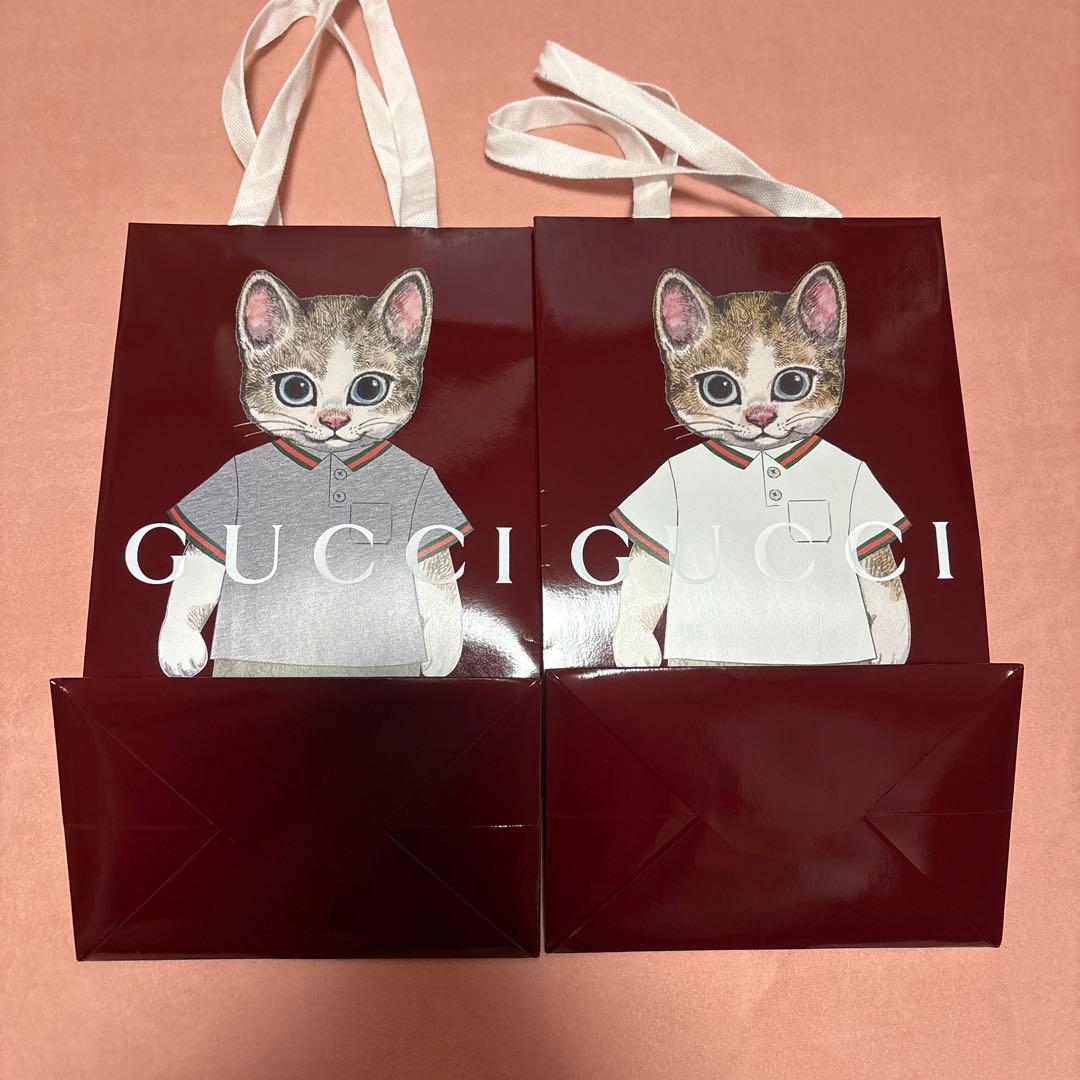 GUCCI ×ヒグチユウコ 猫 コラボ ショッパー ショップ袋 2セット