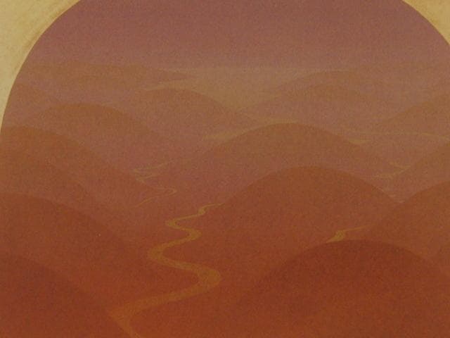 渡辺祐一、【天空の音楽】、希少な額装用画集より、新品額装付