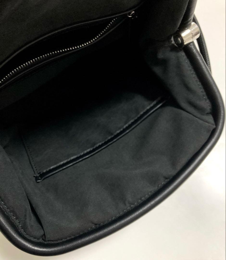 ADD CULUMN　アドカラム　パフブロッキング　がま口　ショルダーバッグ　黒