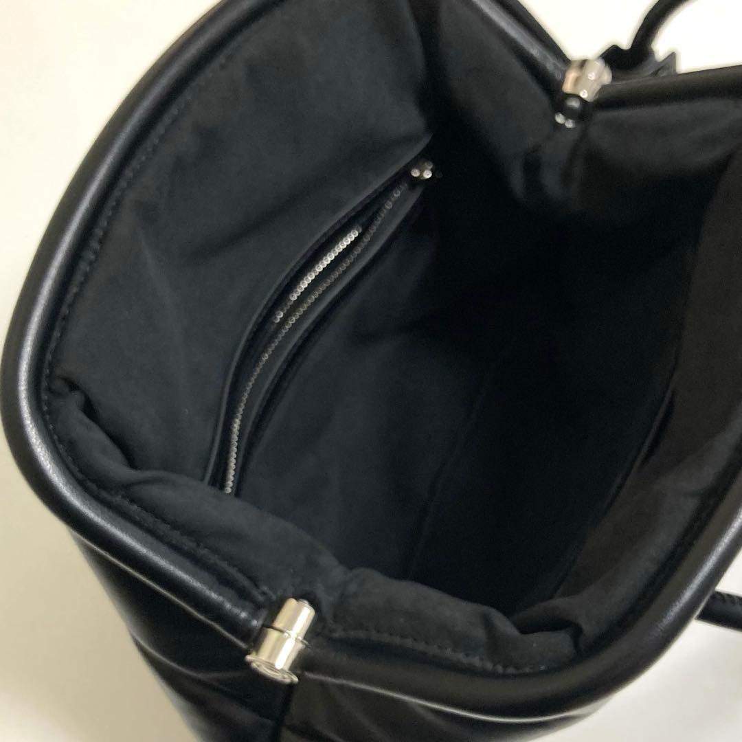 ADD CULUMN　アドカラム　パフブロッキング　がま口　ショルダーバッグ　黒