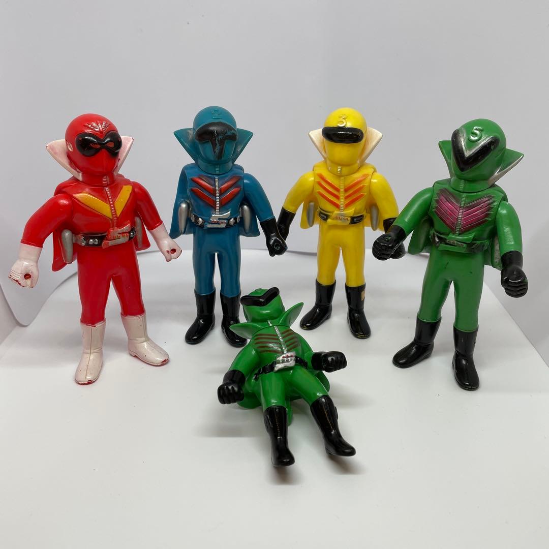 貴重秘密戦隊ゴレンジャーソフビ4体セット昭和レトロ