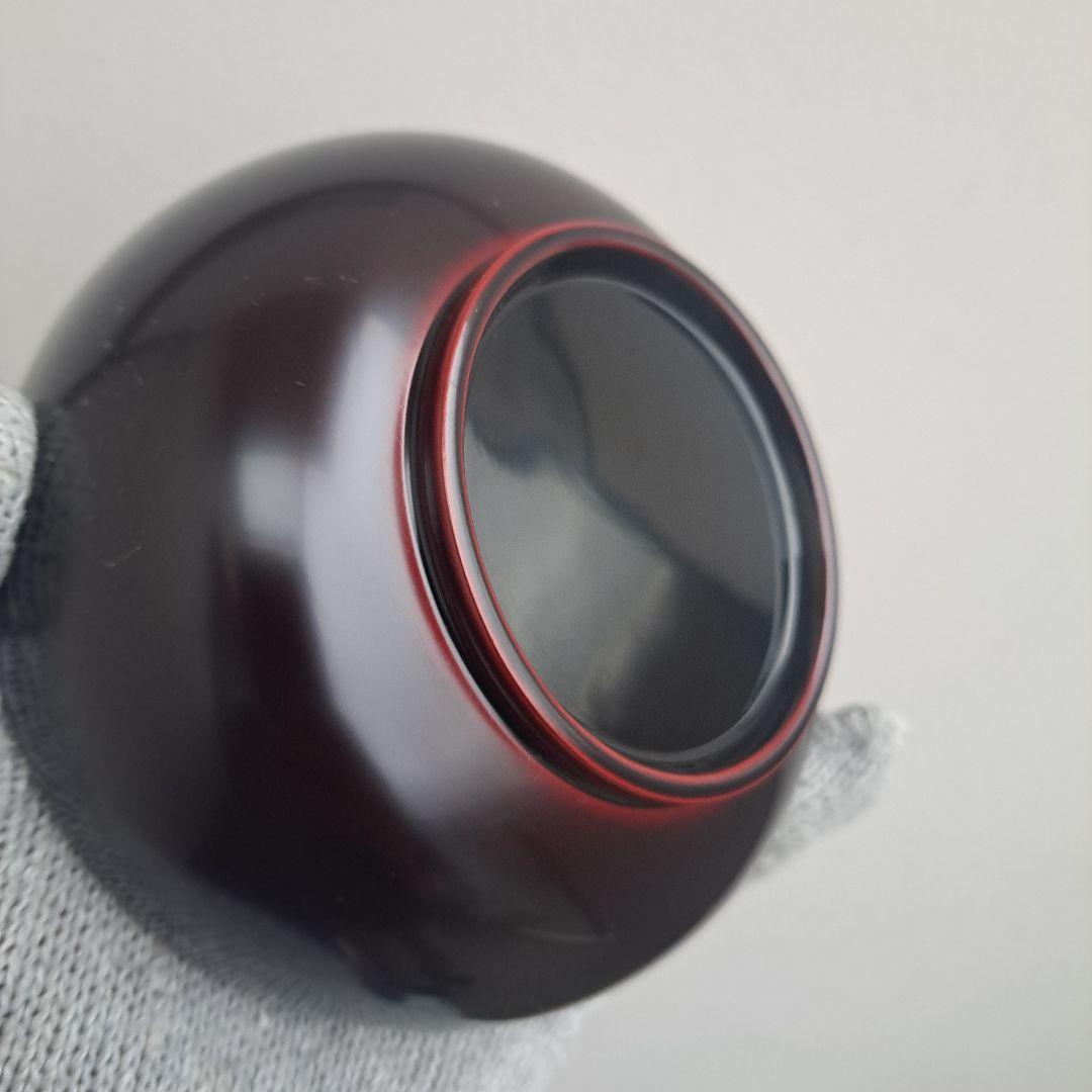 【越前漆器　地の粉\"スープ椀】天然木製　溜/古代朱色　未使用品