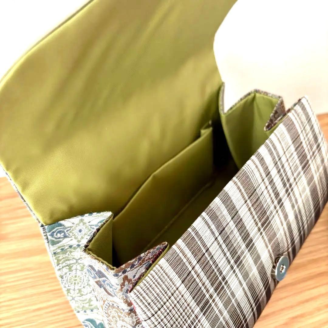 【新品未使用】 まわた紬 絹100% 和装用バッグ 真綿紬シルク