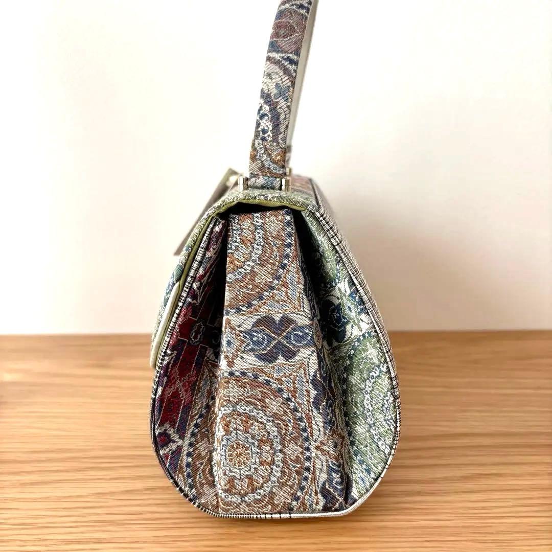 【新品未使用】 まわた紬 絹100% 和装用バッグ 真綿紬シルク