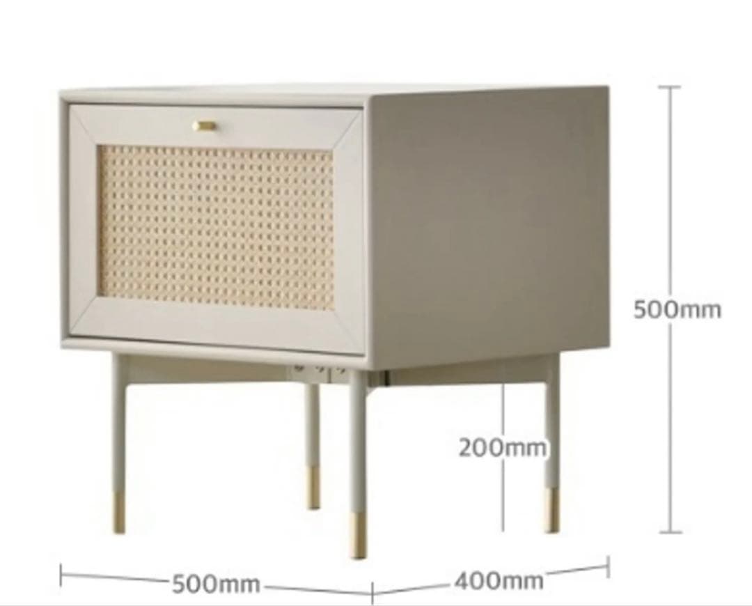 Casamia バンド・ウッドホワイトラタン サイドテーブル 即購入